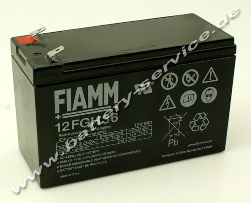 Fiamm 12FGH36 - (FGH20902) - 12V 9,0Ah - Anschluss 6,3mm - Hochstrom-Akku