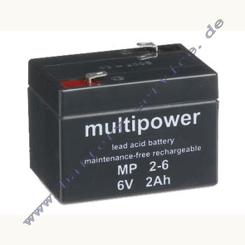 Multipower MP2-6 Bleiakku 6V 2,0Ah AGM