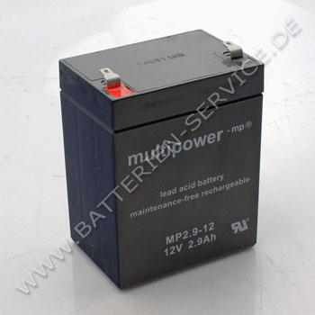 Multipower MP2.9-12 - 12V 2,9Ah - Anschluss 4,8mm